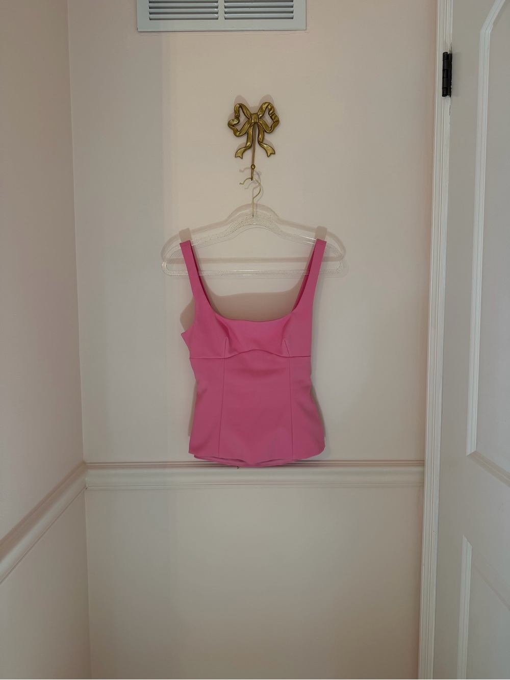 Zara Fitted Pink Square-Neck Camisole